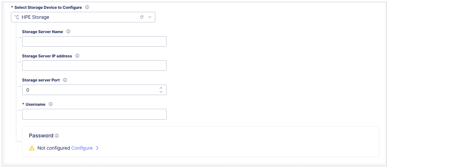 Figure: Configure an HPE Storage Device