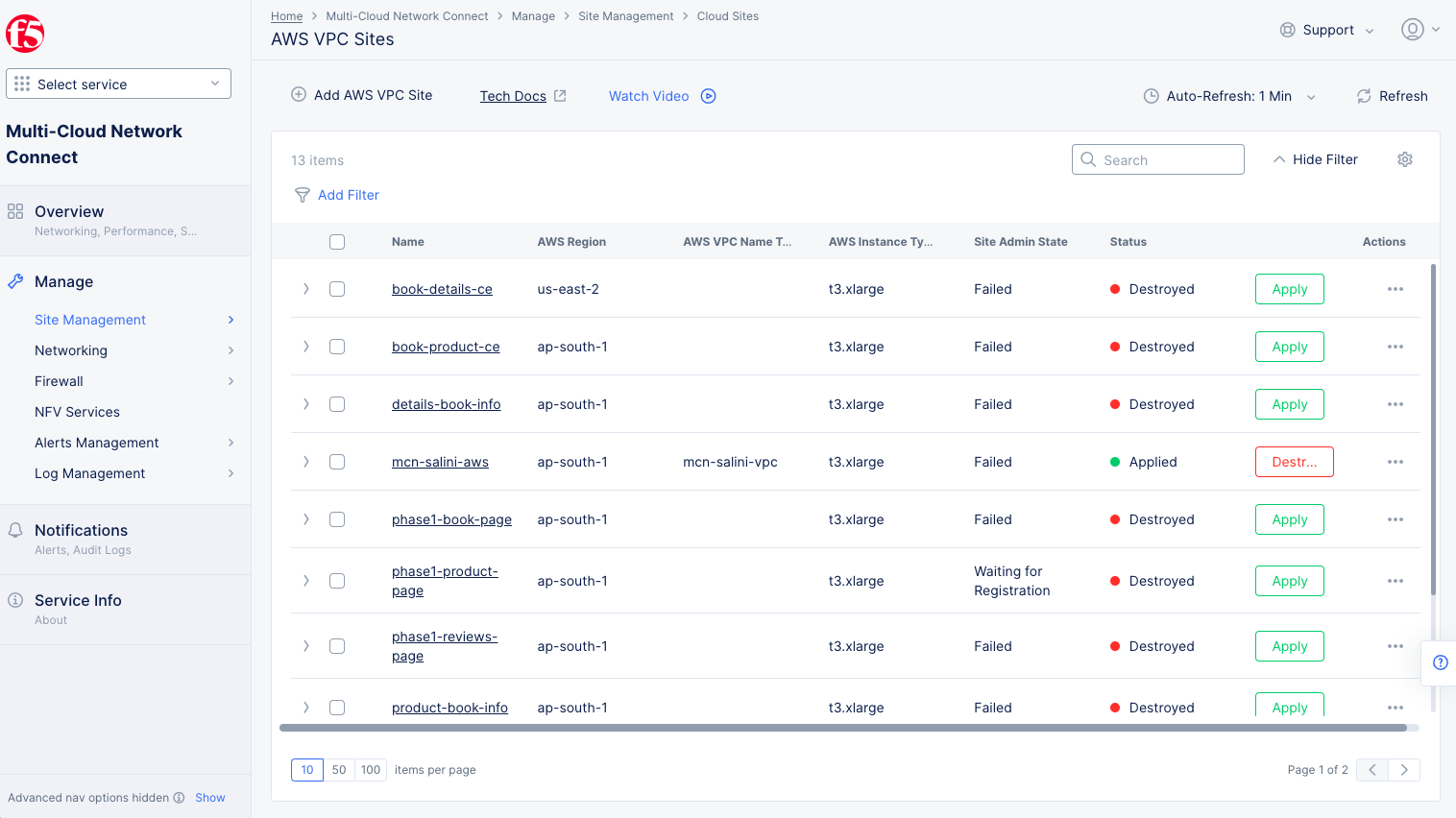 Figure: Terraform Apply for the VPC Object