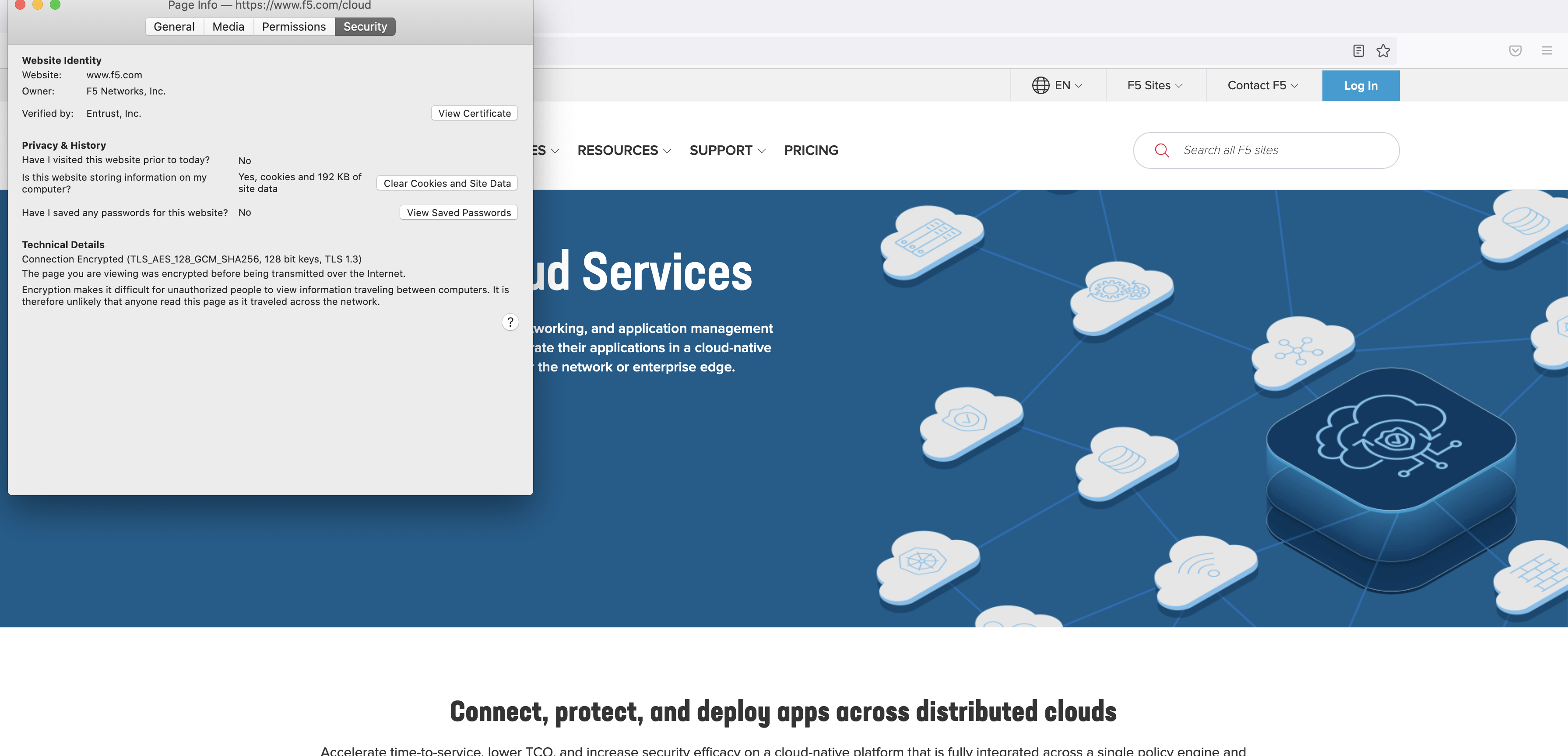 Figure: View Certificate Information of Public Site