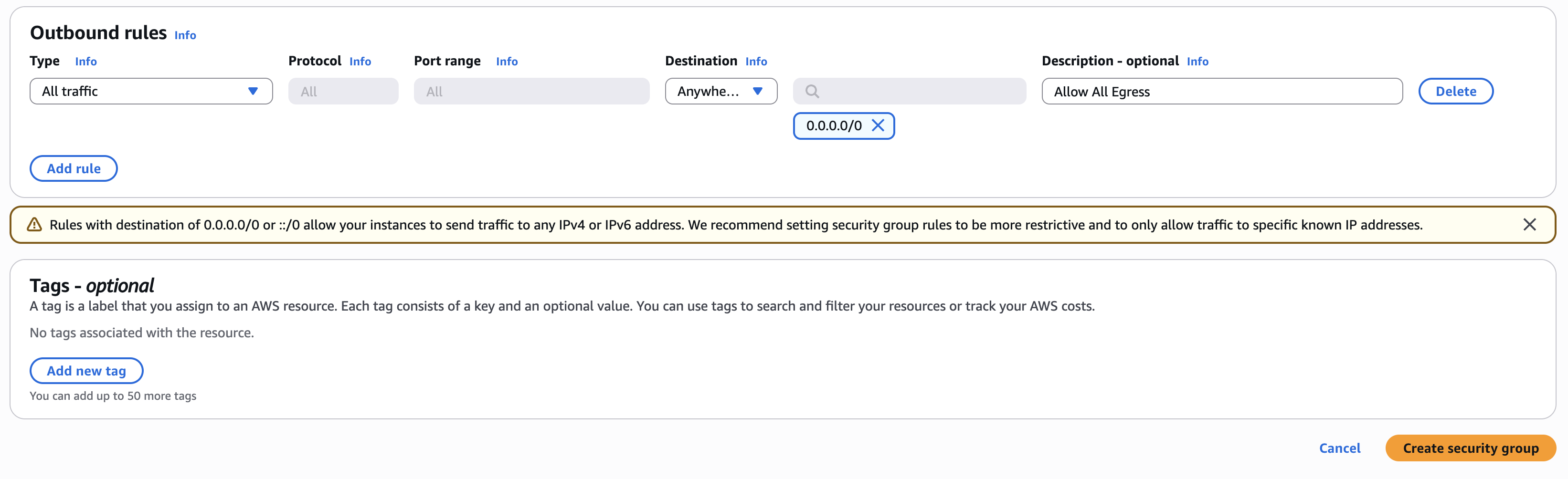 Figure: Outbound Rules