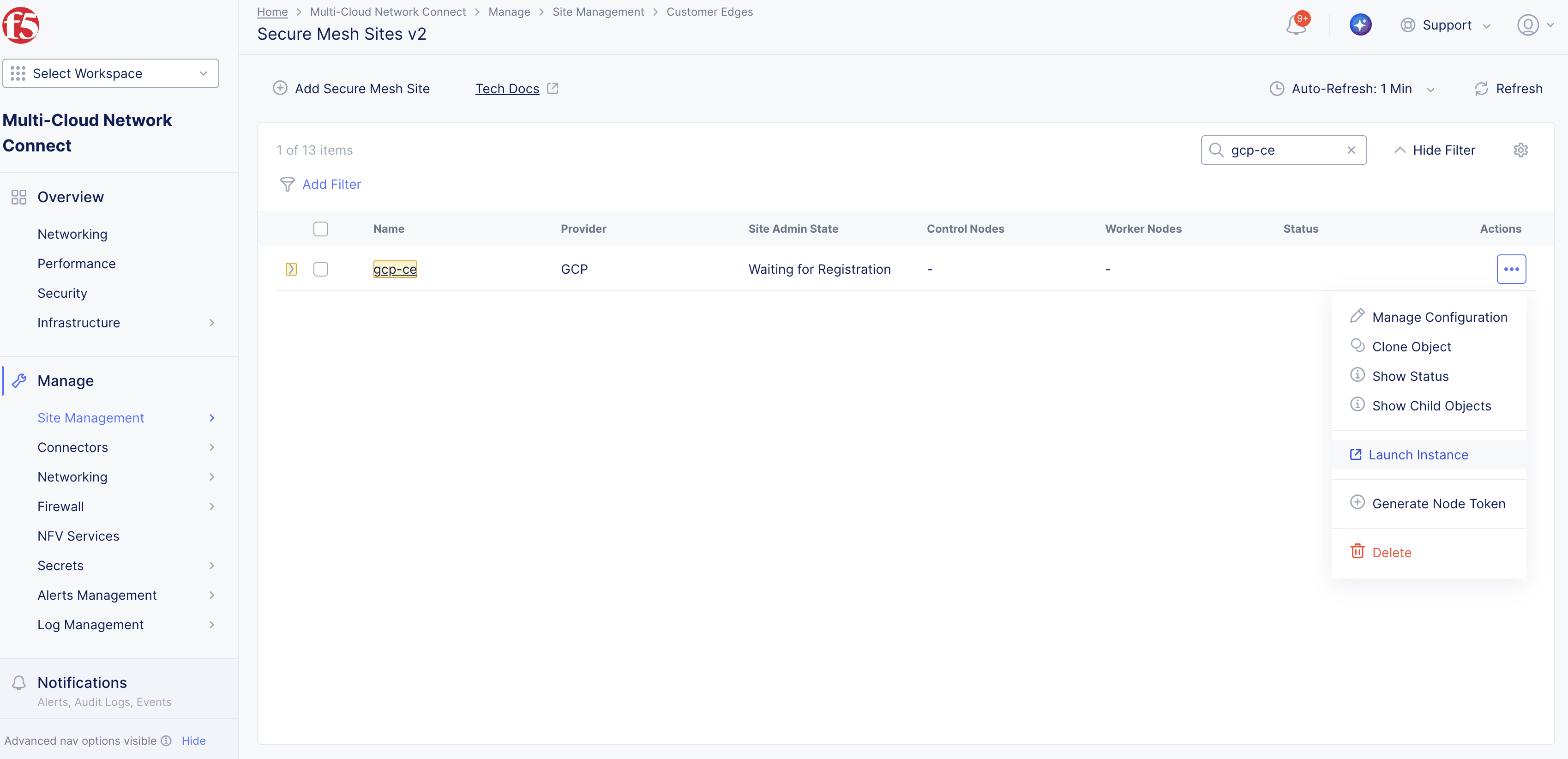 Figure: Launch Instance for Marketplace Listing