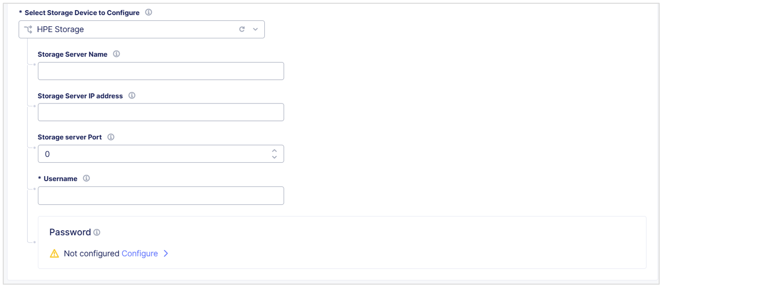 Figure: Configure an HPE Storage Device