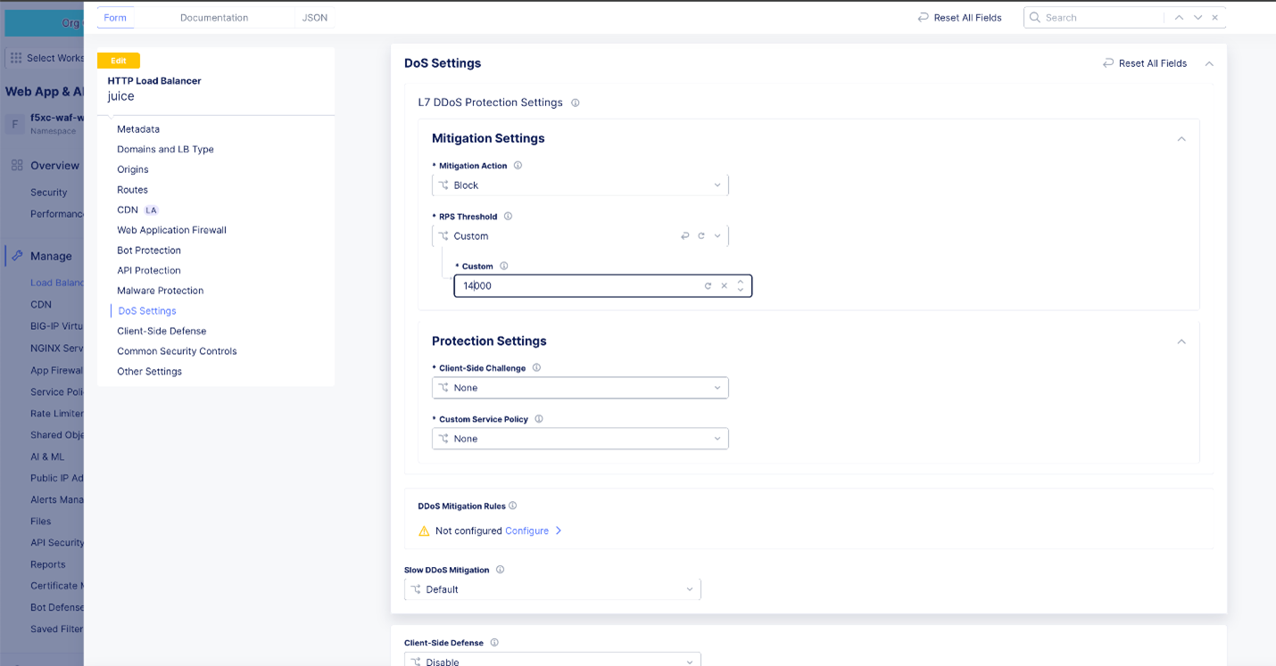 Figure: Configure RPS Threshold