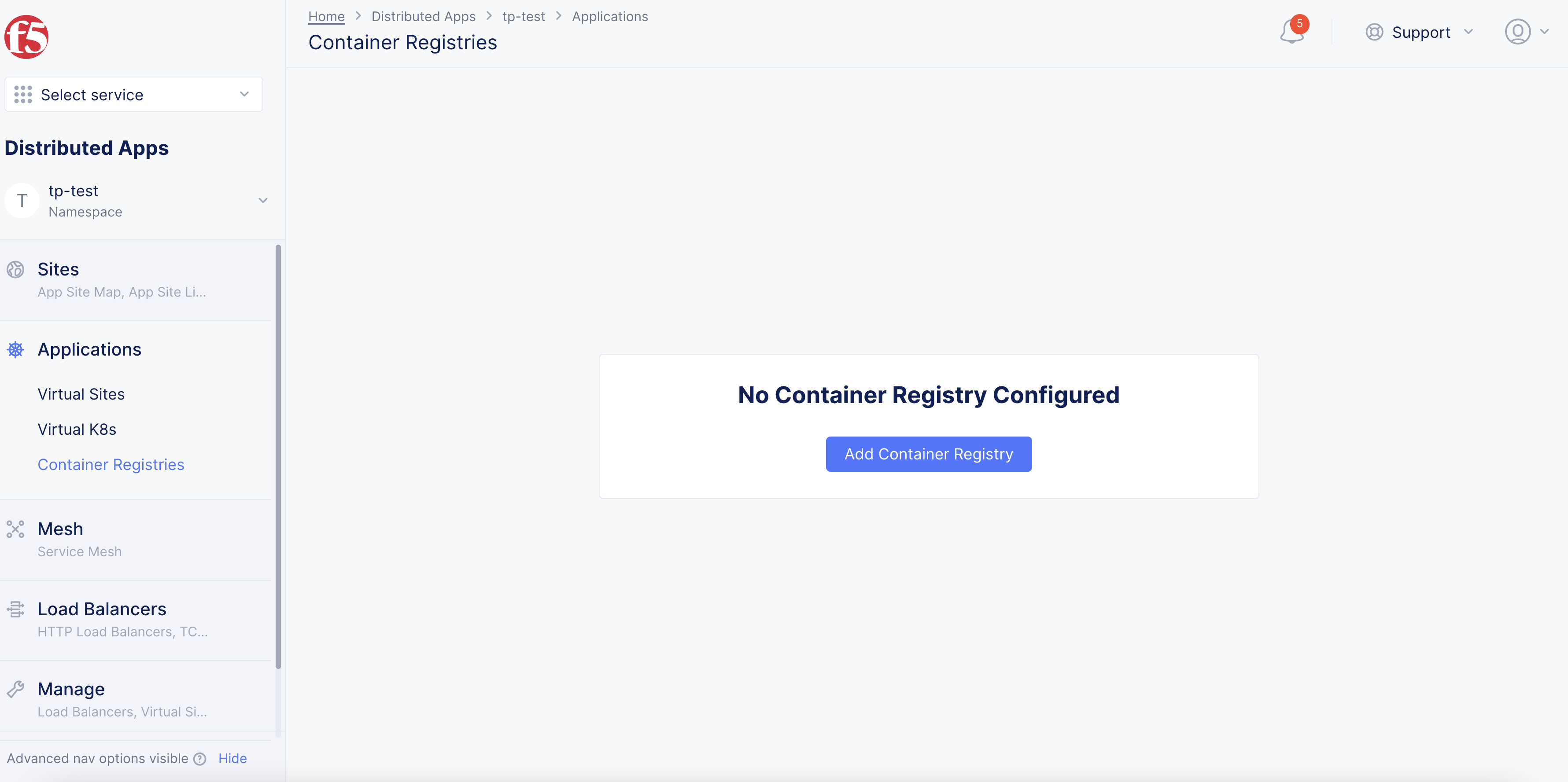 Figure: Navigate to Container Registry