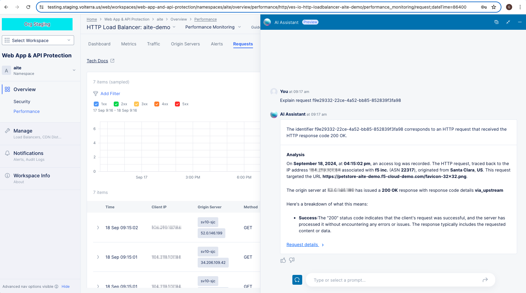 Figure: Performance Requests AI Assistant Explanation